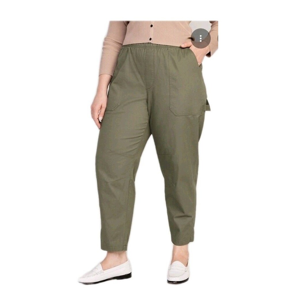 NWT Women's Old Navy High Waist Pulla Green Utility Pants Size 4X